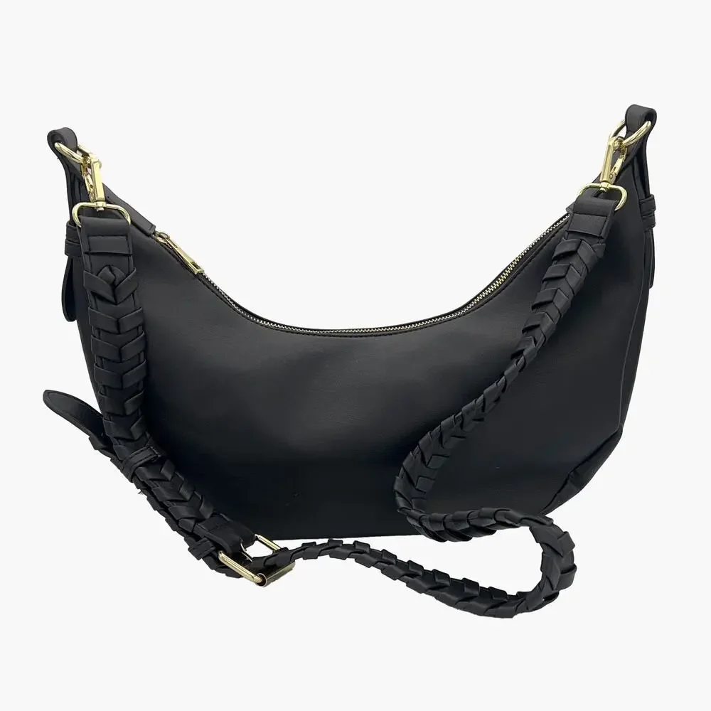 JULES KAE Zola Vegan Leather Hobo Bag (Black)